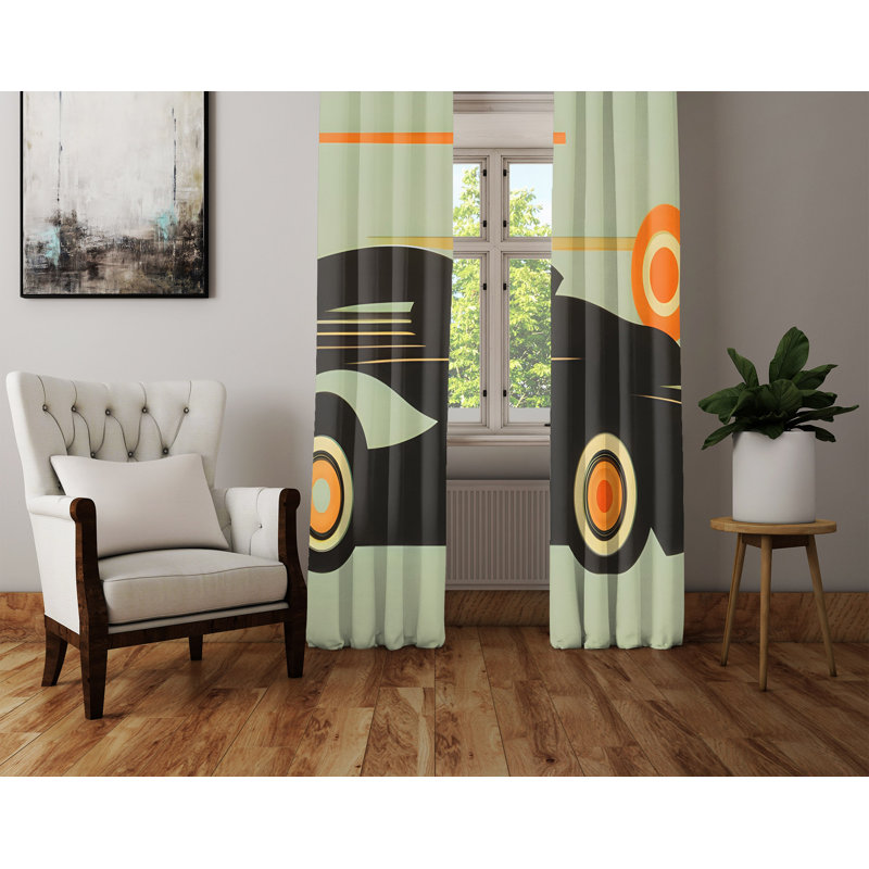 Paire de rideaux semi-transparents Didieu, L 56 po x L 78 po