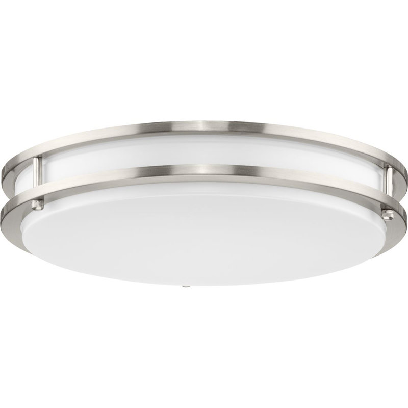 Plafonnier encastré 5 lumières, Nickel brossé, H 2,83 po x l 14 po x P 14 po
