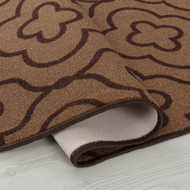 Havana Club Floral Trellis Anti Slip Washabale Hallway-Passage Corridor Kitchen Non Slip Doormats, Beige