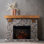 Country Living - Ensemble de manteau de cheminée Glenbrook, 28 po, foyer encastrable Alexa / WiFi, cadre en pierre Cast River River