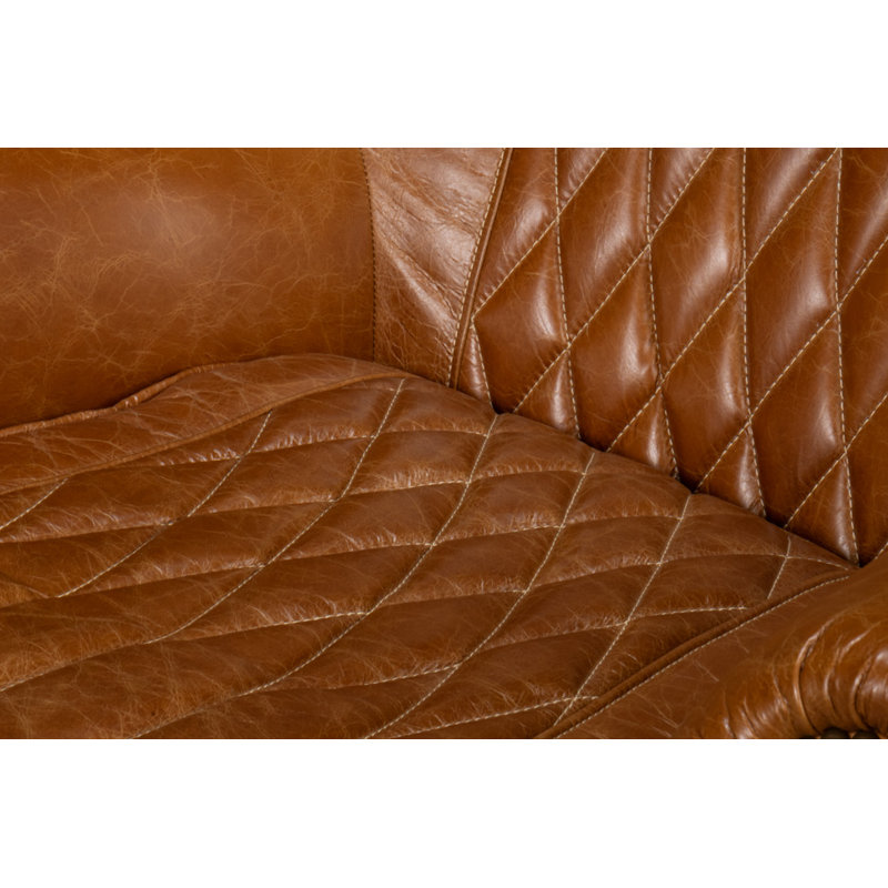 Bugatti Swivel Club Chair, Cuba Brown Genuine Leather