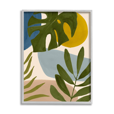 «Tropical Mixed Monstera Leaves», art de la giclée encadrée par Victoria Barnes