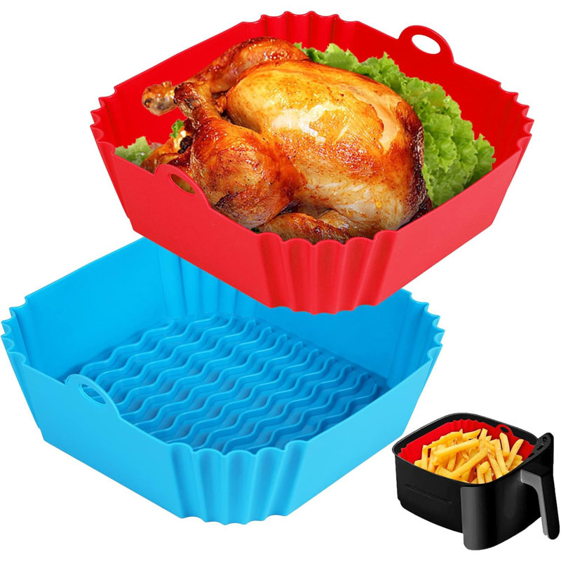 2-pack 8" Square Silicone Air Fryer Liners
