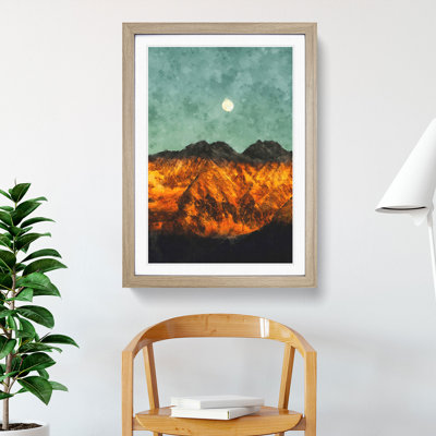 The Moon Above the Mountains - Picture Frame Graphic Art
