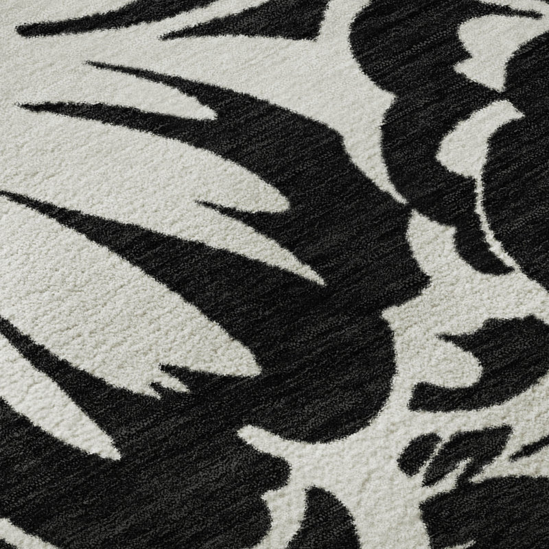 Premium Machine Washable Cerrito AMF551 Black Rug, Rectangle 10' x 14'