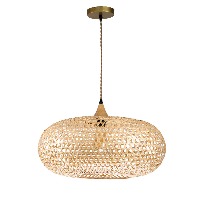 Luminaire suspendu en rotin naturel 1 lumière