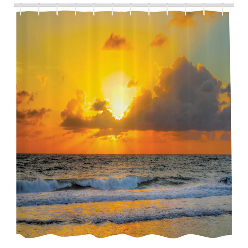 Shower Curtain with Hooks Included, 70" H x 69" W