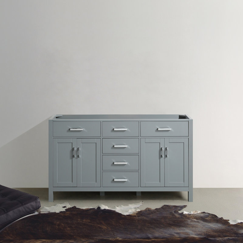 Base de meuble-lavabo double Petrel, Gris
