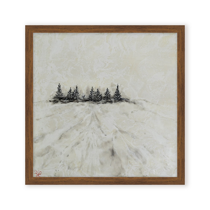 Nature Inspired "Frosted Horizon" Canvas Wall Art By , 12" H x 12" W, Framed Canvas, White