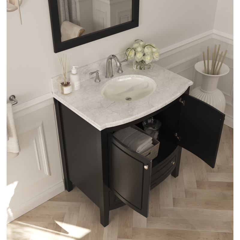 Ensemble de meuble-lavabo simple 32 po Augustin, Espresso, Blanc; gris