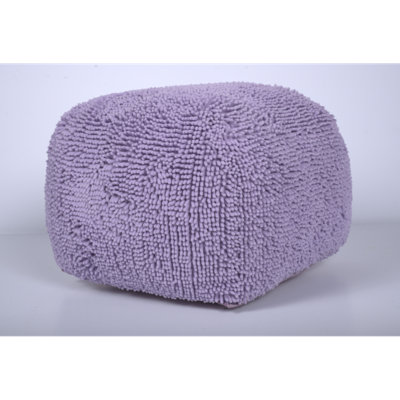 Spongy Microfiber Square Pouf, Lavender