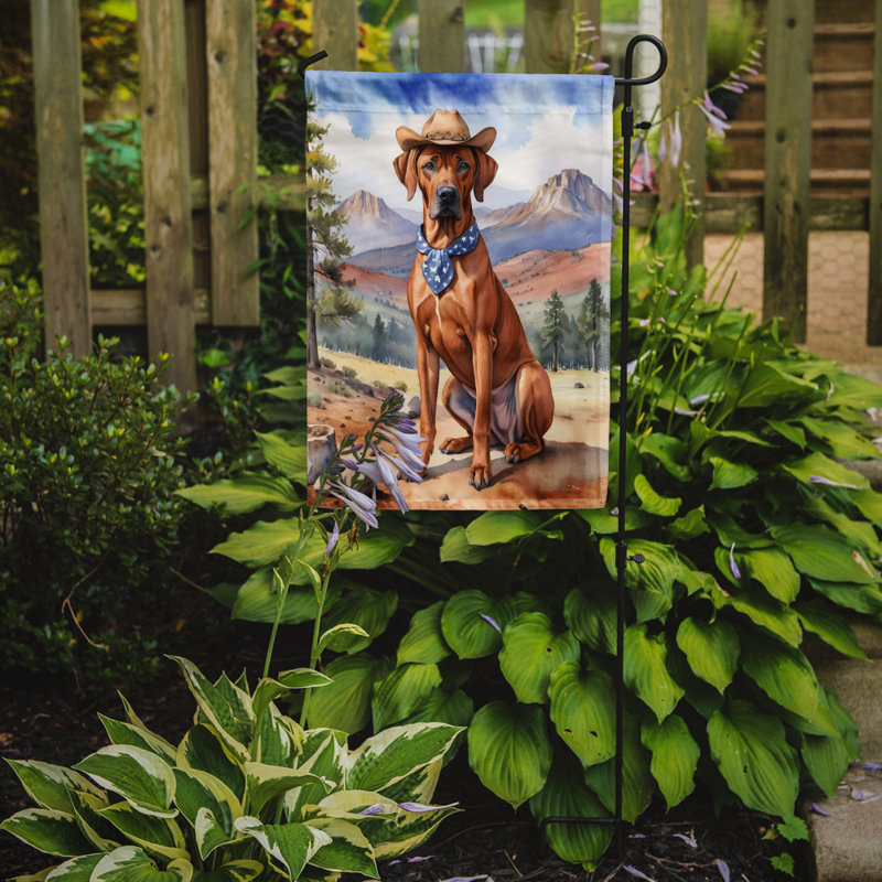Drapeau Cowboy Welcome Garden, Chien de Rhodésie à crête dorsale