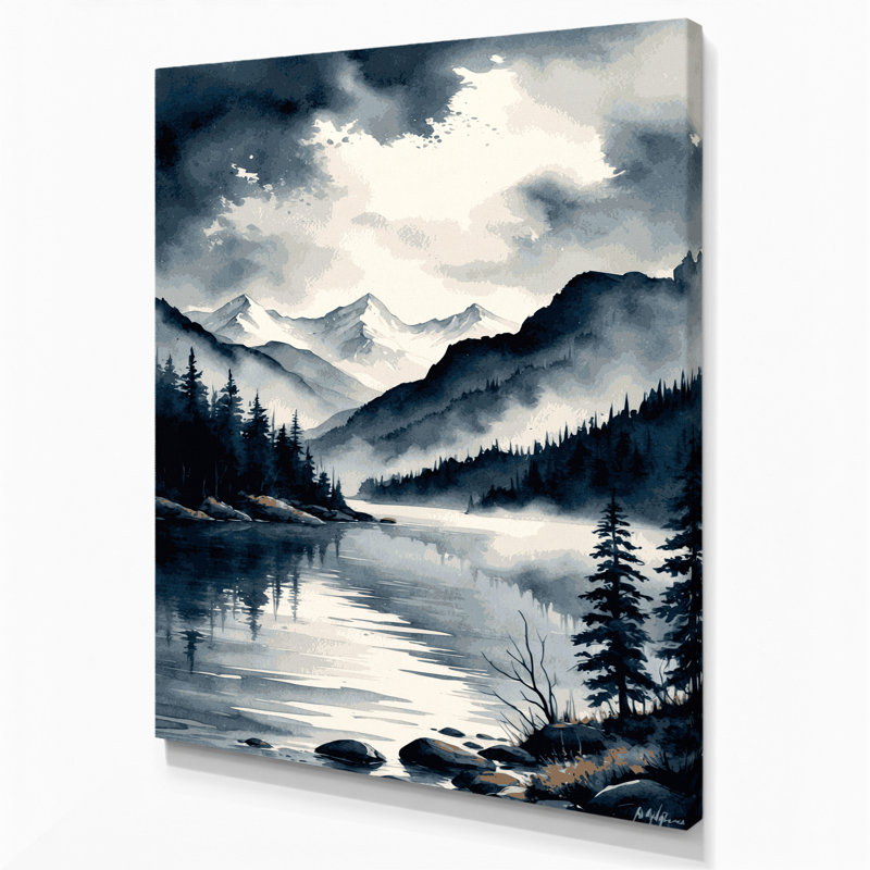 «Watercolor Landscape 86», art mural sur toile grise, H 20 po x l 24 po