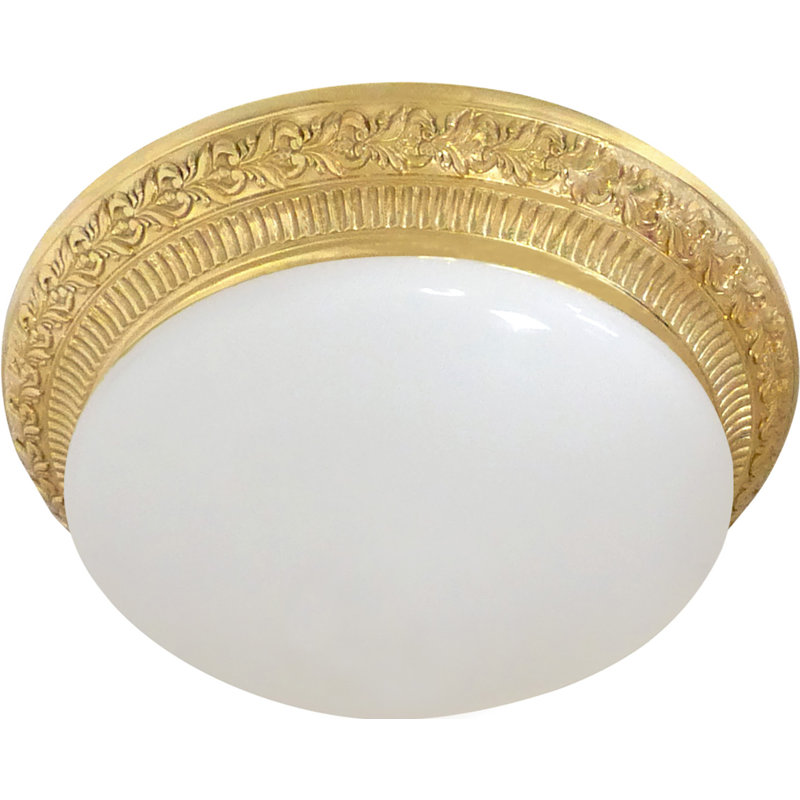 Fosdick Glass LED Semi Flush Mount, Bright Gold