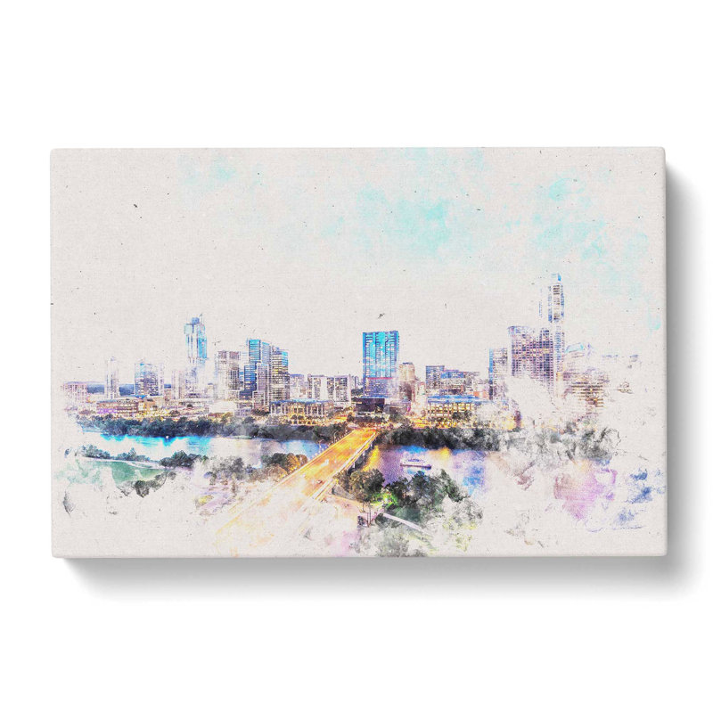 Austin Texas Skyline - Wrapped Canvas Print, 60cm H x 91cm W x 3cm D