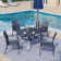 Square Outdoor Dining Set with 4 Aluminum Frame Chairs