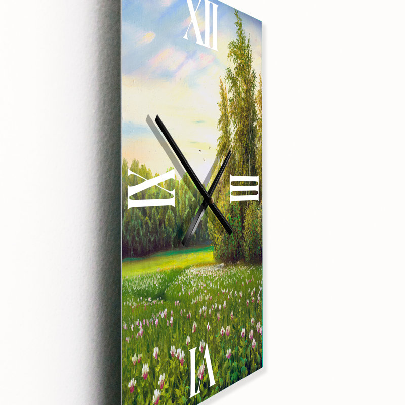 Horloge murale Spring Trees by the Meadows, Grand