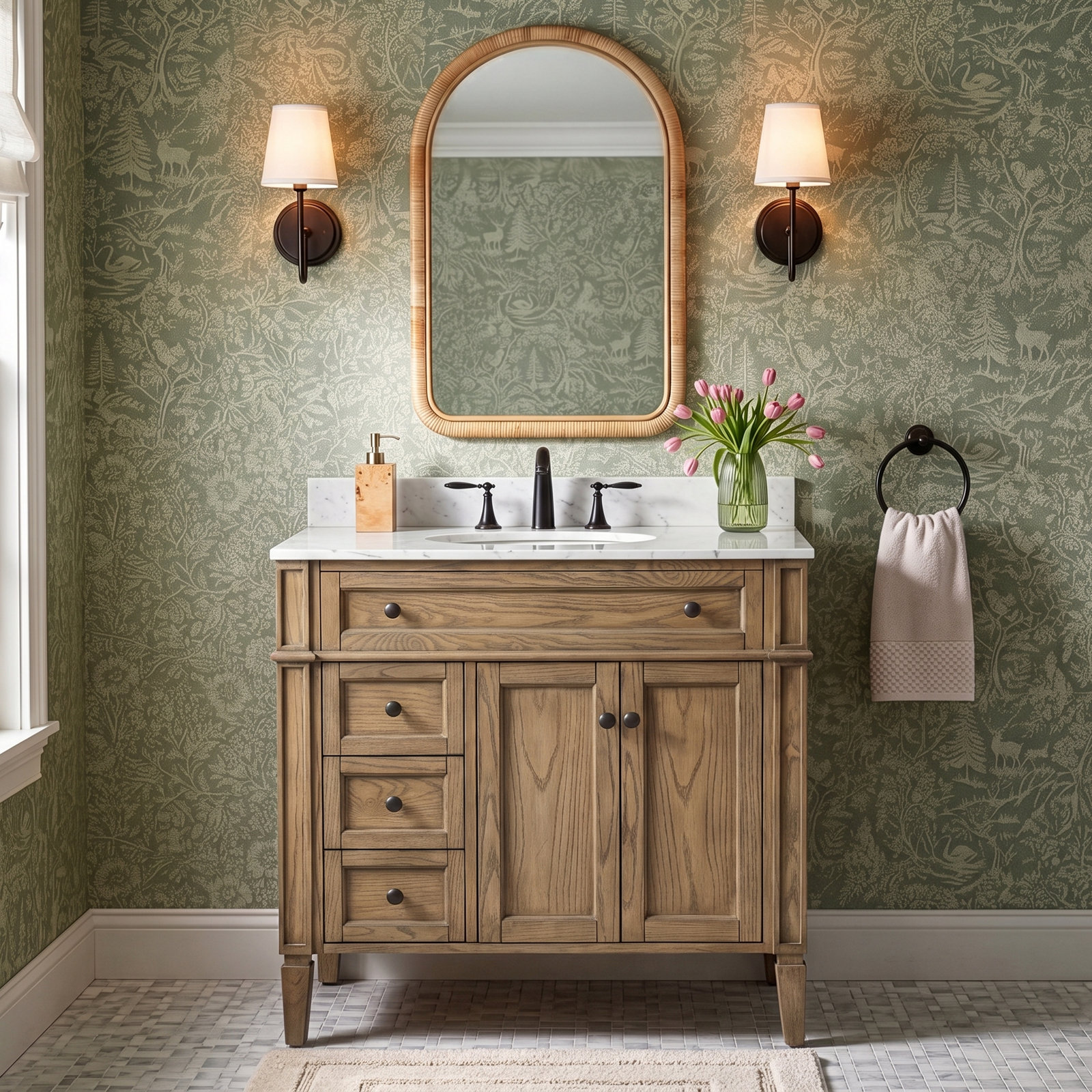 Rivers 36'' Single Bathroom Vanity, Driftwood