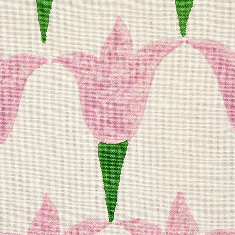 Tissu bloc Schumacher x Molly Mahon, Rose / herbe
