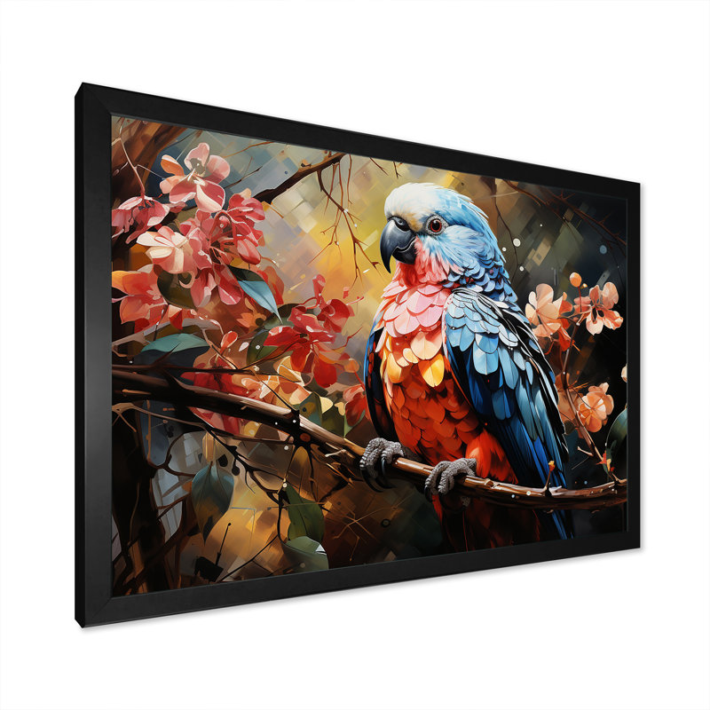 Perroquets, pays des rêves, impression sur toile, H 16 po x l 32 po x P 1 po, Cadre photo noir