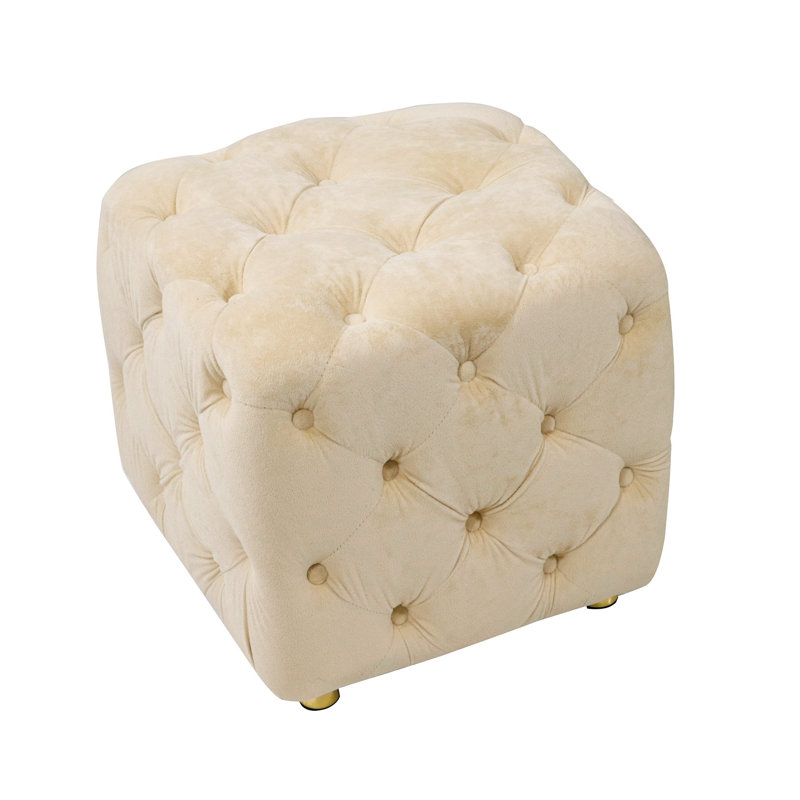 Asharie Velvet Upholstered Bench, Beige