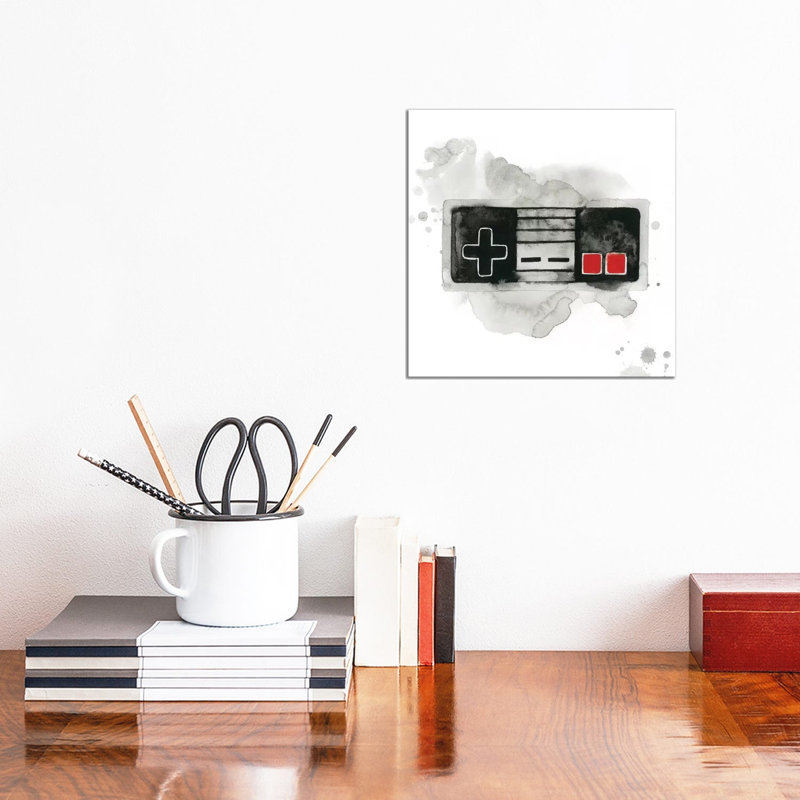 « Gamer I » par Grace Popp-impression d’art graphique, Pas de tapis, Toile tendue, H 12 po x l 12 po x P 0,75 po