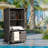 Outdoor Towel Rack For Pool Outdoor Pool Towel Storage Cabinet With Shelf & Drawer Pool Towel Hoder With Rolling Wheels Hot Tub Towel Rack W/Waterproof Cover Poolside Towel Valet Caddy For Spa Grey