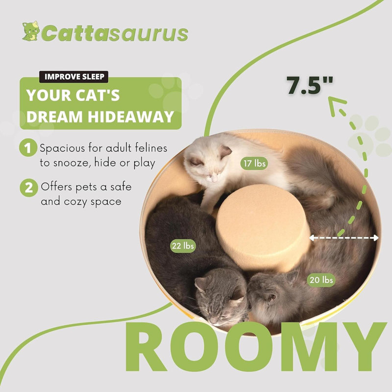 Lit pour chat Peekaboo, Macaron pastel, Grande taille: L 24 po x l 24 po