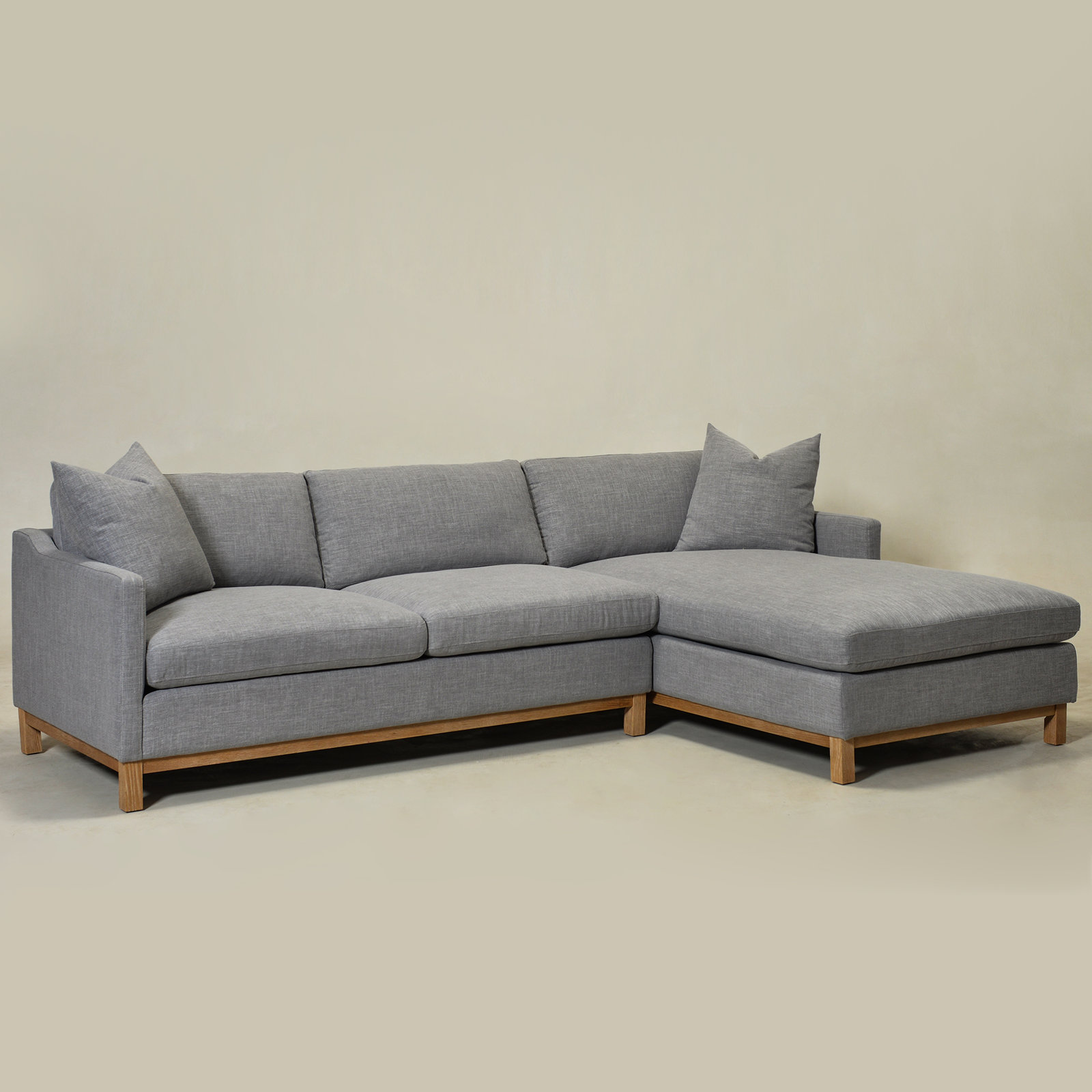 Cami 2 - Piece Upholstered Chaise Sectional, Right Hand Facing, Coastal Fog Linen Blend