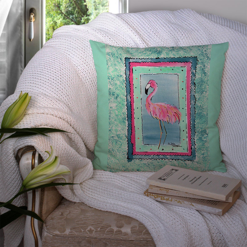 Housse et insert de coussin carré d'extérieur Flamingo, Turquoise