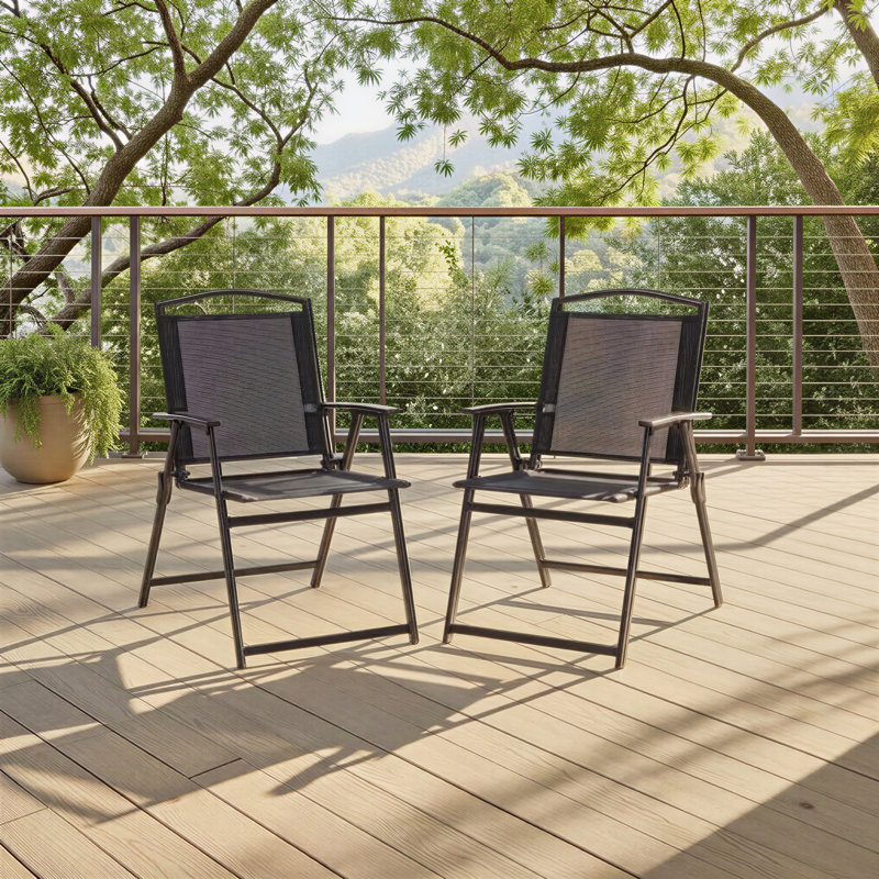 Ensemble de 2 chaises pliantes Alvin, Noir