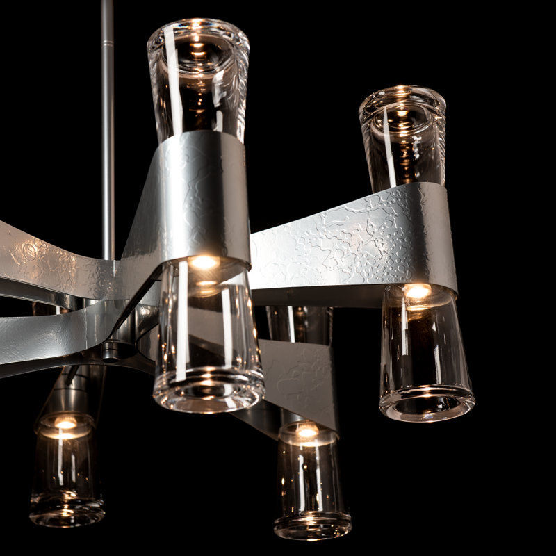 Bellis 6-Arm 12-Light Round Chandelier, Sterling