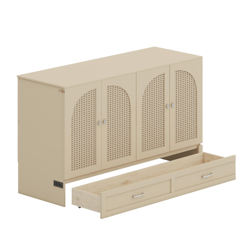 Lit escamotable avec tiroirs de rangement Murphy, Gold