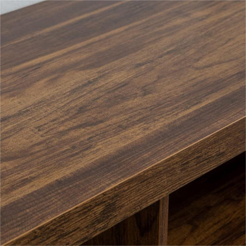 Rustic Brown 50'' TV Stand with Open Shelving and Metal Frame