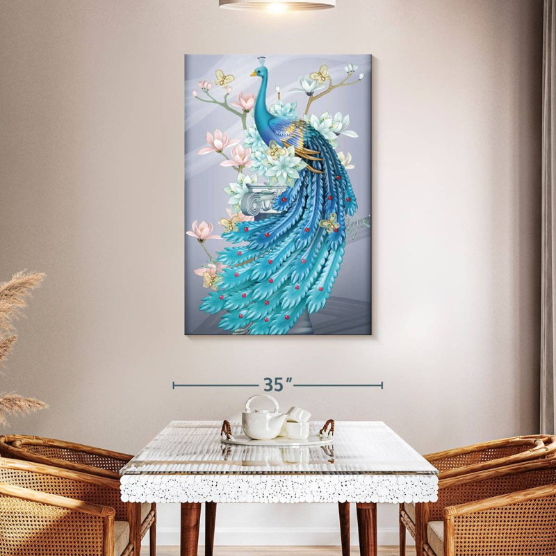 Brampt Mythical Blue Phoenix, 48" H x 32" W