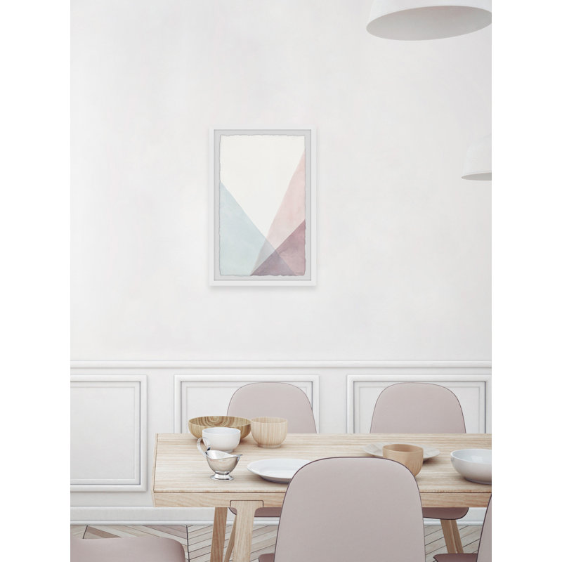Three Pastel Triangles - Single Picture Frame Painting, 61 cm H x 41 cm W