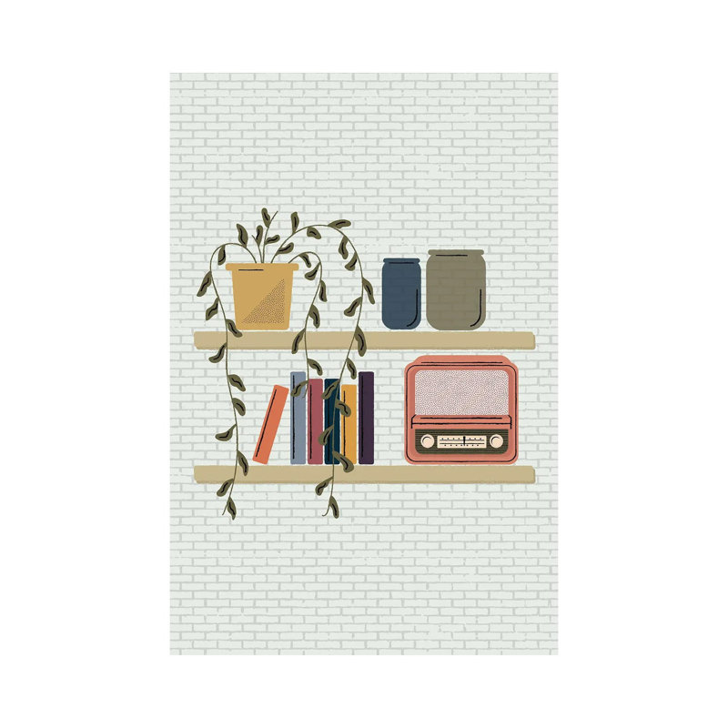 Shelved 1 Piece Wall Art on Canvas, 30.48 cm H x 45.72 cm W, No Frame