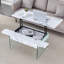 Table basse relevable avec rangement, pieds robustes en verre trempé, conception compacte pour le salon et le bureau-390082455