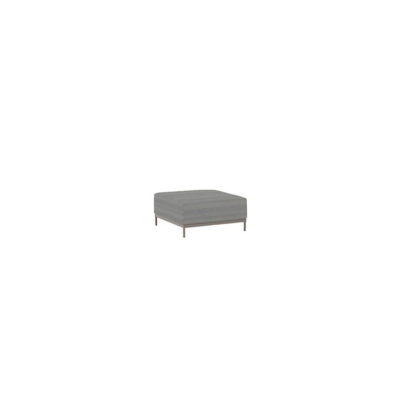Duval Outdoor Ottoman, Gray Cushion/Gray Frame