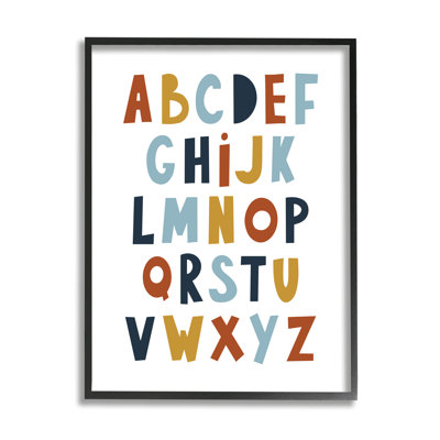 ba-881-Framed Natural Tones Alphabet by Alina Sagirova Single Picture Frame Print on Canvas
