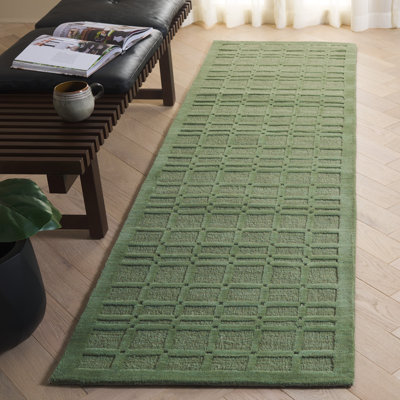Tapis géométrique en laine / coton tissé à la main Keyjuan