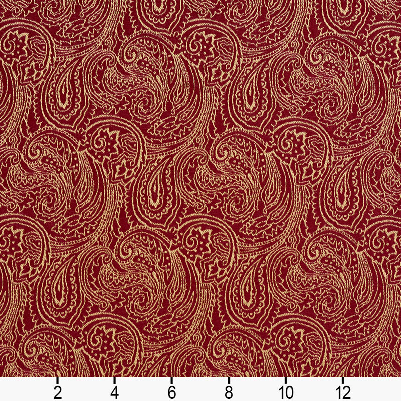 Tissu motif cachemire, Rouge