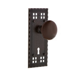 Craftsman Plate with Decorative Keyhole and Brown Porcelain Door Knob