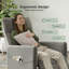 Fauteuil inclinable électrique moderne en tissu pour adultes - Repose-pieds, siège rembourré, peu encombrant, cinéma maison