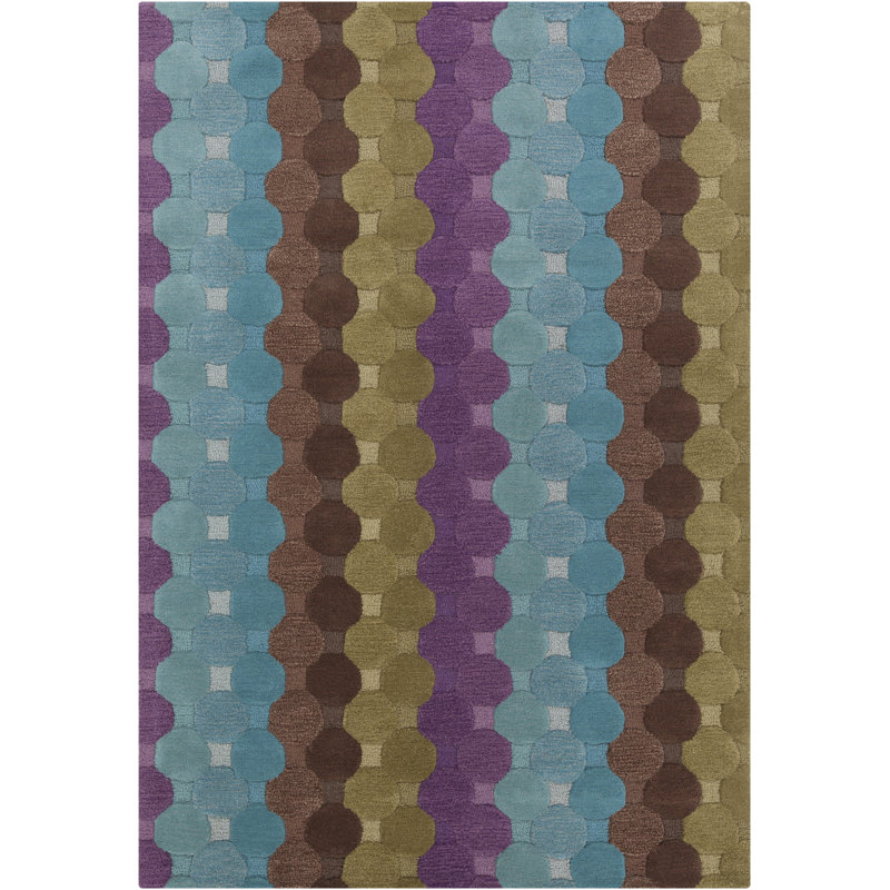 Tapis rétro en laine à rayures verticales Yiwei