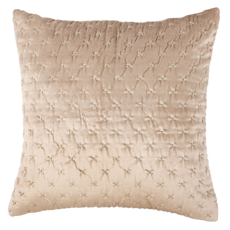 Deana Square Pillow Cover & Insert, Beige