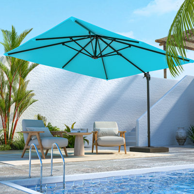 Scarlat 10' Square Cantilever Umbrella with Base