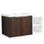 Meuble-lavabo de salle de bain avec espace de rangement, 36 po, fixation murale, lavabo et rangement en noyer, fermeture en douceur-1485450479