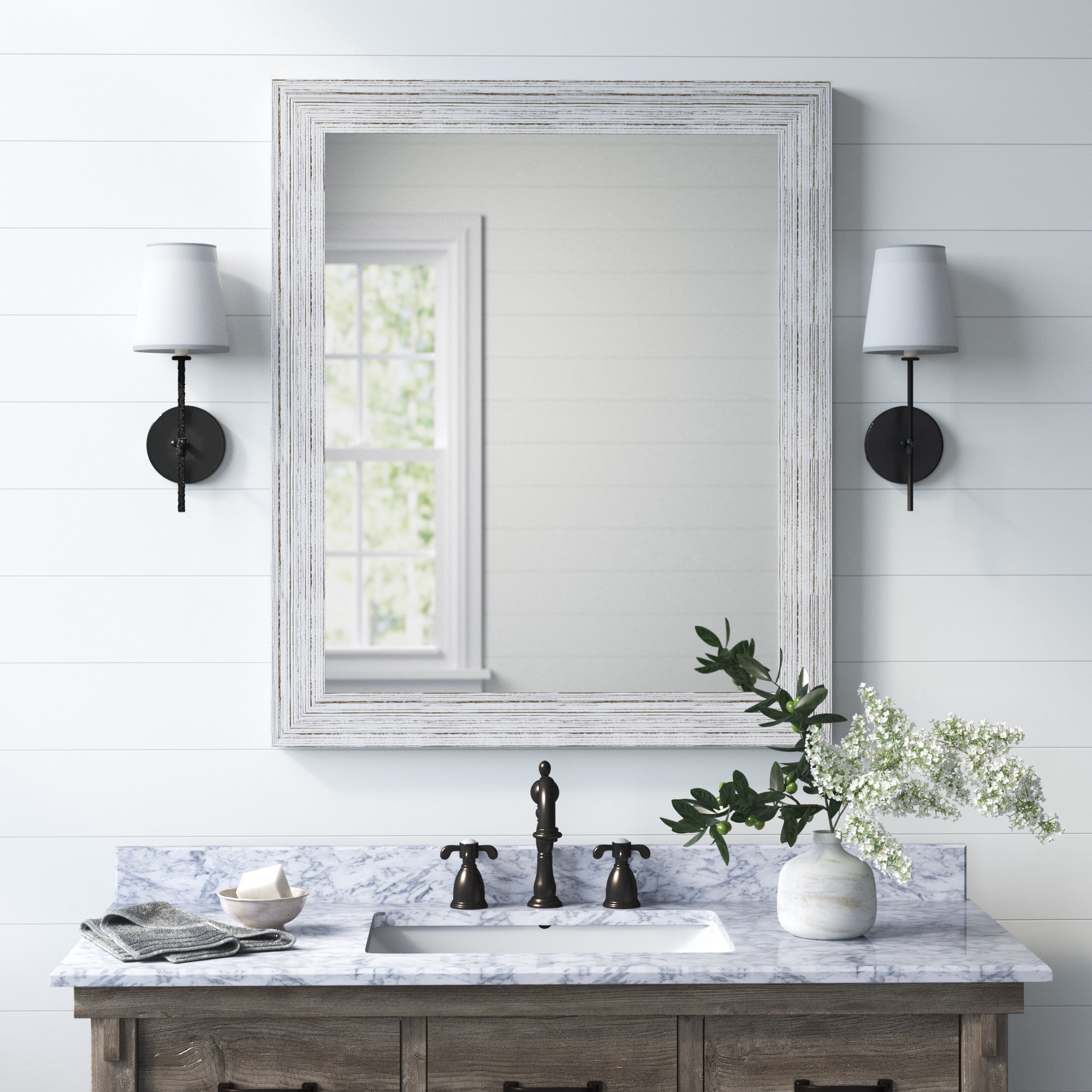 Laurel Foundry Modern Farmhouse® Uecker Rustic Distressed Bathroom ...