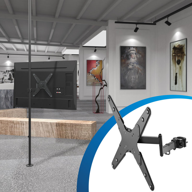 Mount-It! Black Steel Full Motion TV Pole Mount for 32-55 Inch Screens